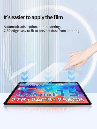 Miniatura 6 de Protector de pantalla para tableta TABWEE W90 2025 Android 15 de 11 pulgadas, dureza 9H antiarañazos, sensible al tacto, bordes redondeados 2.5D