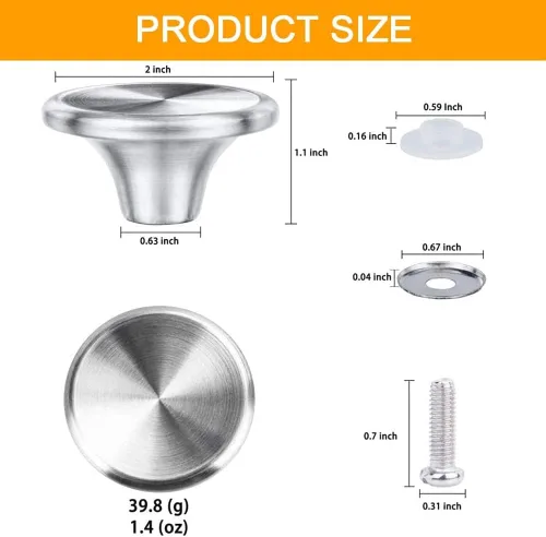 Miniatura 2 de ILOVYO Pomo de repuesto de acero inoxidable para horno holandés Le Creuset, Aldi, Lodge y otros utensilios de repuesto de hierro fundido esmaltado