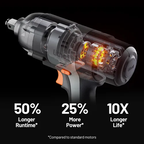 Miniatura 3 de Kit de llave de impacto inalámbrica LiTHELi, pistola de impacto de anillo de cerdo de 1/2 pulgada con 4 casquillos de impacto, destornillador