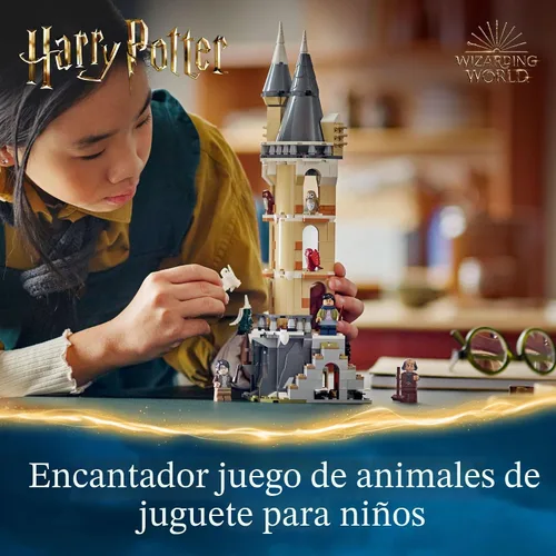 Miniatura 2 de LEGO Harry Potter Castillo de Hogwarts con leonera, juguete de fantasía del mundo mágico para niñas y niños, juego de construcción del castillo