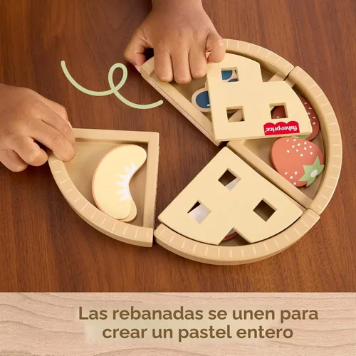 Miniatura 4 de Fisher-Price Juguete de Madera de Juego de Simulación Pastel de Frutas, Tiny Garden Conjunto de Rompecabezas de Comida de Madera de 16 Piezas