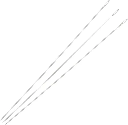Miniatura 12 de uxcell 25 agujas de abalorios finas, finas, largas, rectas, para bordar, de acero inoxidable, 2.83 pulgadas