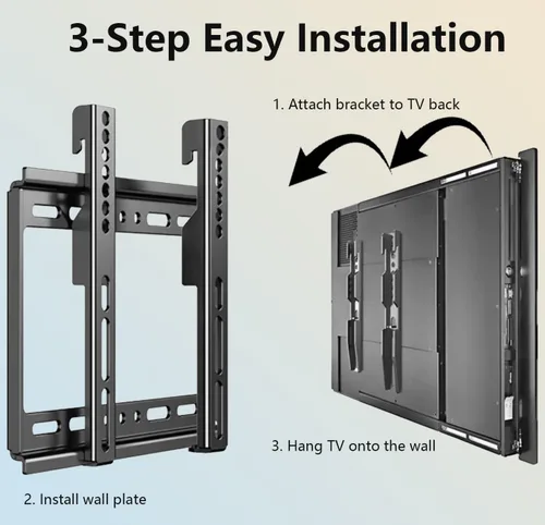 Miniatura 6 de Soportes de pared para TV de perfil bajo fijos para LED de 14 a 43 pulgadas, televisores LCD de pantalla plana de hasta 55 libras, soporte universal