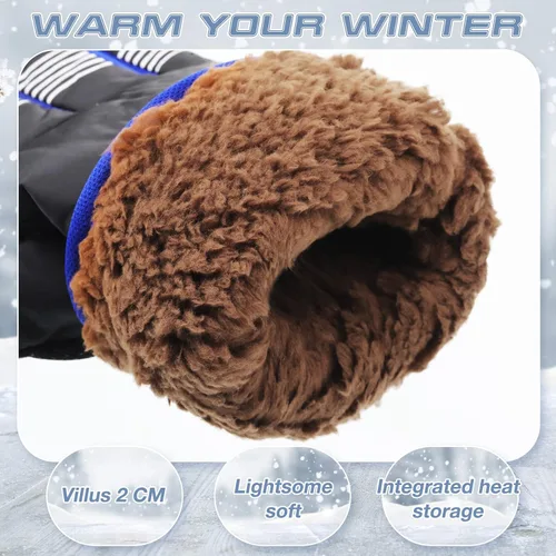Miniatura 7 de Bencailor 4 pares de guantes de esquí para hombres, mujeres y niños, guantes de nieve resistentes al viento, guantes de invierno cálidos