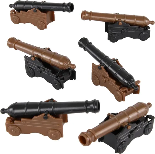 Miniatura 3 de BMC CTS Naval Cannon Artillery - 6 piezas negro y bronce plástico ejército hombres accesorios