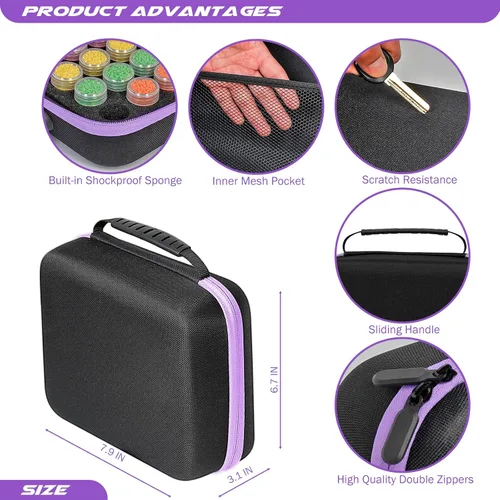 Miniatura 2 de MoeeBtee Contenedores de almacenamiento de pintura de diamantes, 30 ranuras, accesorios de pintura de diamantes con herramientas para organizador