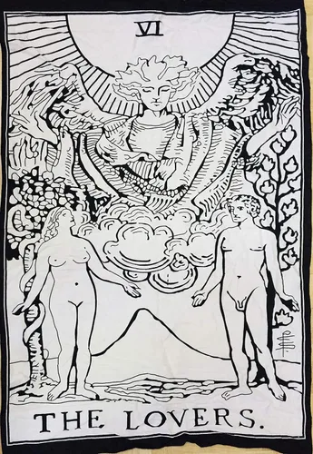 Miniatura 15 de Indian Consigners - Tapiz de cartas de tarot coloridas, pósteres pequeños de algodón, Europa medieval (100 CM x 75 CM) (Muerte)