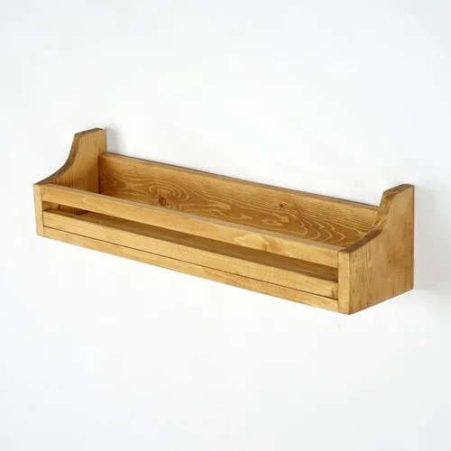 Svenion Estante de madera para tarros de especias, estante flotante de repisa, estante organizador de gabinete de cocina (cereza)