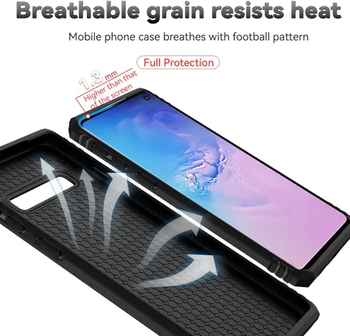 Miniatura 9 de Funda para Samsung Galaxy S10 con cubierta para lente de cámara, protector de pantalla HD, doble capa de grado militar, probada contra caídas