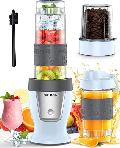 Miniatura 11 de Licuadora de batidos, licuadora personal de 650 W para batidos y licuados con taza molinillo y 2 tazas portátiles sin BPA (20 onzas + 14 onzas)