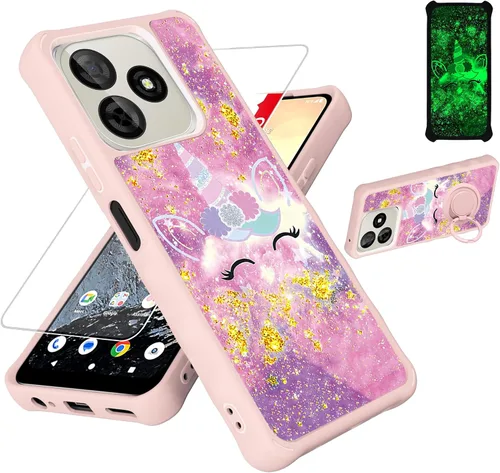 Miniatura 32 de jioeuinly JSF-DJS - Funda compatible con Nothing Phone 2a con protector de pantalla de vidrio templado, policarbonato duro + silicona suave, soporte