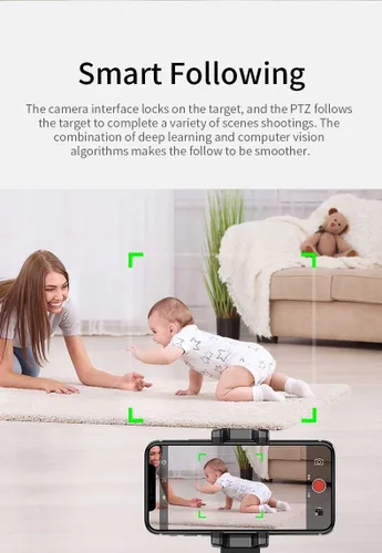 Miniatura 3 de Robo 360 Rotation Smart AI cardán, soporte de seguimiento automático de cara y objetos, 360° manos libres, fotos y grabación de video en vivo