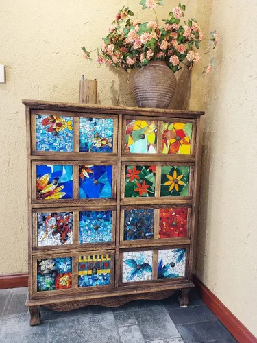 Miniatura 3 de Azulejos de mosaico de cristal irregulares de 1.1 libras, mosaico pequeño, pasatiempos para niños, manualidades de cristal hechas a mano para Azul