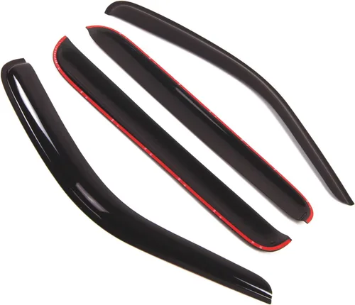 Miniatura 2 de Visor de ventana compatible con Jeep Liberty 2008-2012, DGWV2-274, deflector de montaje exterior, protector de lluvia, humo oscuro, juego de 4 piezas