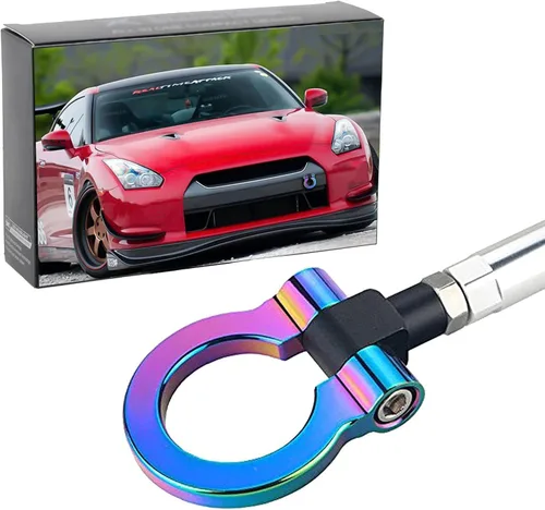 Miniatura 11 de JDM - Gancho de remolque para parachoques delantero y trasero de aluminio para Nissan 370Z GTR Juke Infiniti G37 QX70 FX35 Rojo