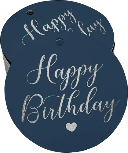 Miniatura 21 de Etiqueta de papel para colgar con texto en inglés «Happy Birthday» (50 unidades)