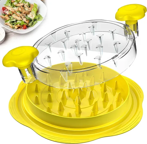 Miniatura 12 de SURETIVIAN Desmenuzadora de Pollo Desmenuzadora de Pechuga de Pollo Grande Herramienta Giratoria con Cepillo y Tenedor, Máquina Desmenuzadora de Rojo