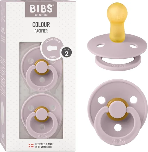 Miniatura 80 de BIBS - Paquete de 2 chupetes Bibs Colour, calmante, libre de bisfenol A, punta redonda, látex de goma natural Noche de vainilla