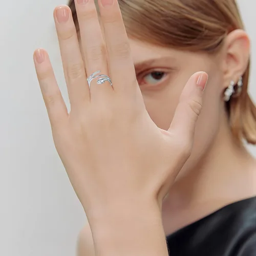 Miniatura 2 de Anillos de plata de ley 925 para aliviar la ansiedad, anillo antiansiedad y estrés con cuentas, anillos abiertos, regalos de joyería para mujeres