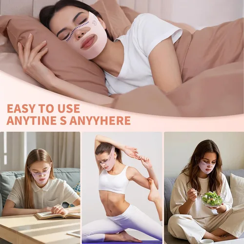 Miniatura 8 de Correa de barbilla para dormir, reutilizable reductor de barbilla doble eliminador para mujeres, máscara de elevación de línea en V, correa facial