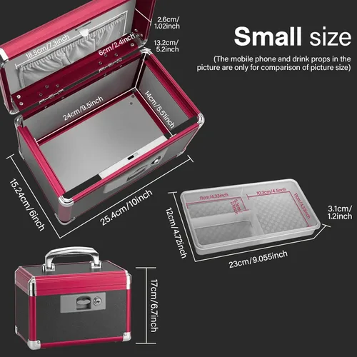 Miniatura 2 de Caja de medicamentos con cerradura para medicación segura – 10 x 6 x 6.7 pulgadas – Caja de almacenamiento con cerradura para medicamentos, botiquín