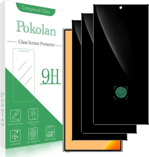 Miniatura 9 de Pokolan Paquete de 3 protectores de pantalla de privacidad para Samsung Galaxy S23 FE/ A54 5G antiespía privado de vidrio templado, antiarañazos