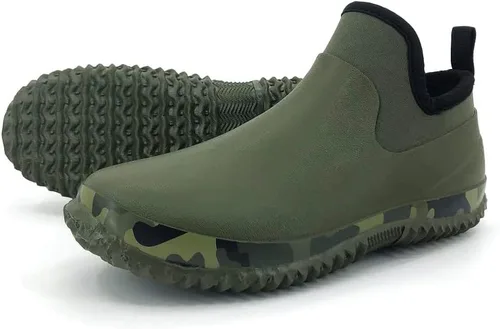 Miniatura 28 de SYLPHID Zapatos de jardín para hombre, zapatos de lluvia impermeables de neopreno para campamento, cuidado del césped, jardinería y trabajo