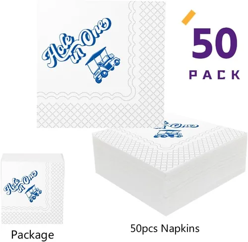 Miniatura 2 de SharkBliss Servilletas de cóctel de golf, con agujero en un primer cumpleaños, servilletas de papel desechables para bebidas de cóctel para bebés