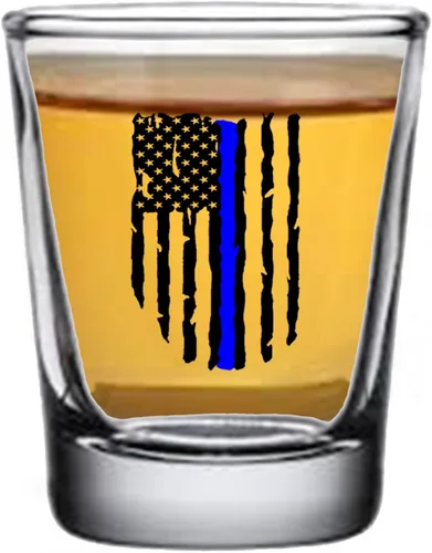 Miniatura 2 de Rogue River Tactical Blue Line - Regalo de cristal con bandera andrajosa para oficial de policía, idea de regalo para policía