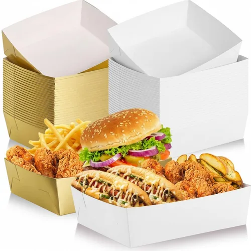 Miniatura 16 de Uiifan 50 bandejas de papel extra grandes de 5 libras desechables para alimentos, barco, nachos, bandejas para servir aperitivos, resistentes a
