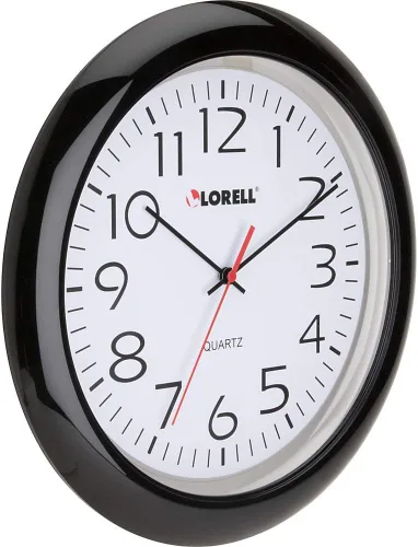 Miniatura 2 de Lorell Reloj de pared con números arábigos, 13-1/4 pulgadas, marco negro