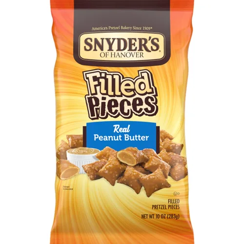 Snyder de relleno de Hannover Pretzels, mantequilla de cacahuete, 10 Onza (Pack de 10)