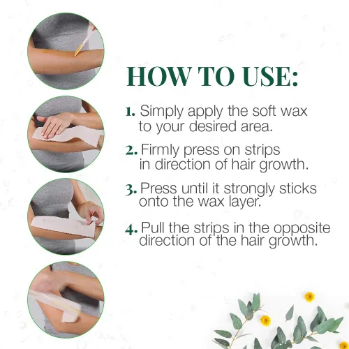 Miniatura 5 de Clean + Easy Tiras de cera de muselina para piernas grandes, 100
