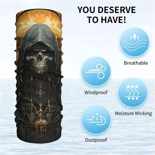Miniatura 6 de CASGTNZ grim reaper angel skull Death Dark Neck Gaiter Face Cover Balaclava Gaiter Mask for Men Women Bandana for Motorcycle Cycling Riding Skiing