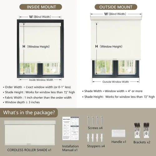 Miniatura 2 de SUNOFF Persianas Enrollables Opacas Inalámbricas para Ventanas de Parada Libre, Bajar Oscurecimiento de Habitación con Cenefa, Persianas de Tela