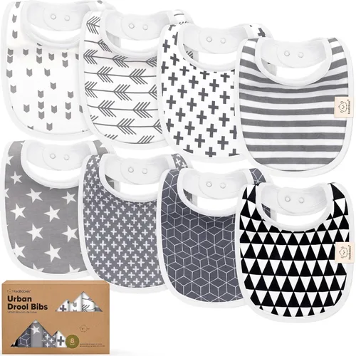 Miniatura 38 de Paquete de 8 baberos orgánicos para bebés niños, niñas - baberos de algodón suave para babear y dentición para bebé niña y niño, extra absorbentes