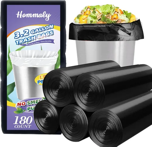 Miniatura 18 de 350 bolsas de basura pequeñas de 1.2 galones, bolsas de basura fuertes, mini forros para botes de basura para baño, bolsas de plástico para oficina