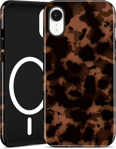 Miniatura 124 de Jusy Compatible con MagSafe Brown Tortoise Shell Print Phone Case para iPhone 7/8/SE, funda protectora magnética de lujo de TPU suave