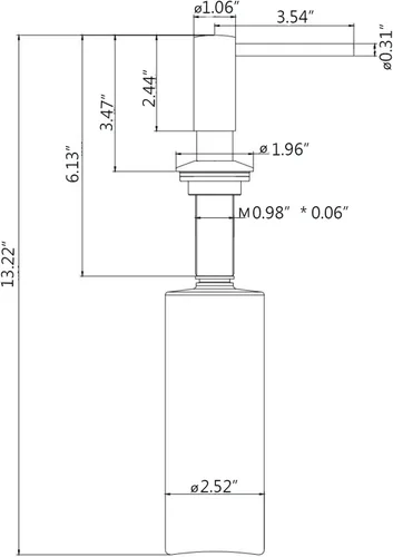 Miniatura 7 de SAMODRA Dispensador de jabón para fregadero, cabezal de bomba de metal, loción líquida para encimera, cocina, baño, dispensador de jabón con botella