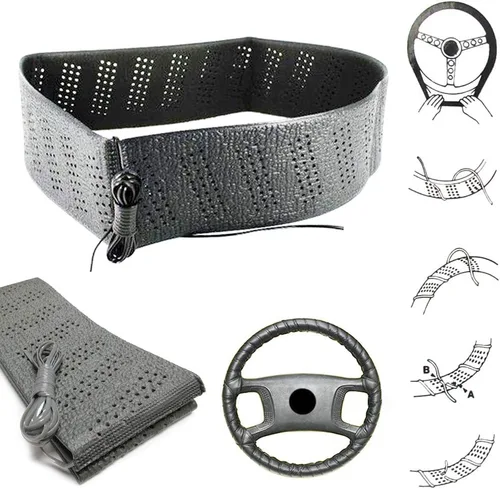 Miniatura 3 de Funda universal para volante de coche con encaje, accesorio de agarre de almohadilla, auto, vehículo