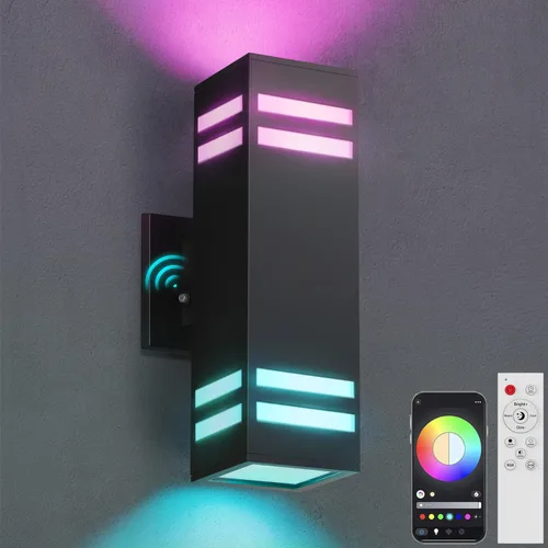 Miniatura 17 de Iluminación Exterior de Anochecer a Amanecer Paquete de 2, Luces de Pared Exteriores Modernas Negras Accesorios de Iluminación Exterior Montaje