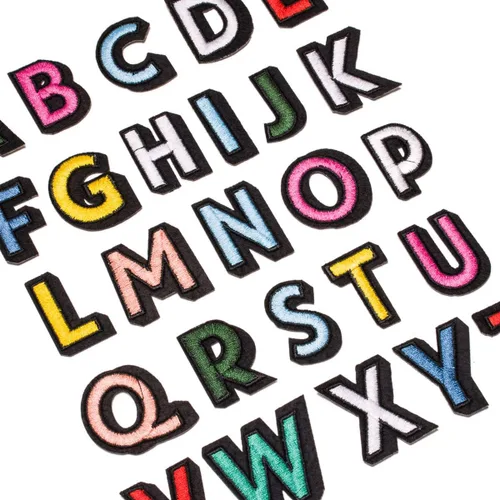 Miniatura 5 de U-Sky Parches bordados para coser o planchar Letras coloridas completas del alfabeto A-Z Personalización para bricolaje Ropa para niños