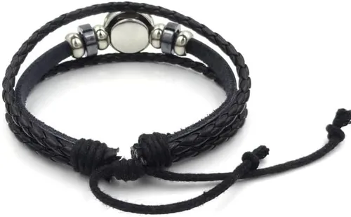 Miniatura 5 de Pulseras de cuero de Narutos de anime, Uchiha Sharingan Rinnegan Eye Itach Kakash, vidrio