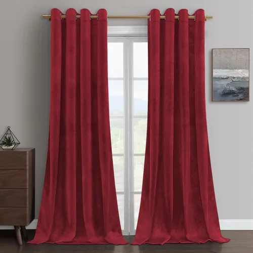 Miniatura 20 de HOMEIDEAS Cortinas opacas de terciopelo gris, 52 x 108 pulgadas, oscurecimiento de la habitación, aislamiento térmico, bolsillo con pestaña trasera