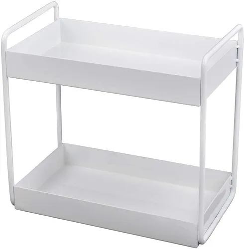 Miniatura 4 de Organizador de encimera de baño de 2 niveles, soporte para cosméticos, organizador de cosméticos, estante de almacenamiento de gabinete de cocina