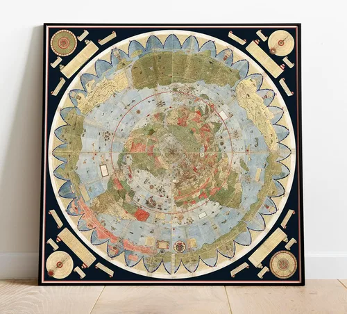 Miniatura 11 de 1587 Urbano Monte - Mapa del mundo para pared, póster plano sin marco, modelo de globo terráqueo, mapa histórico, cartófilos, regalos para amantes