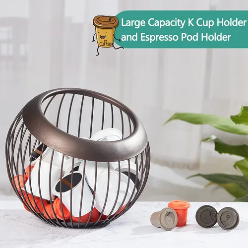 Miniatura 4 de Soporte para cápsulas de café, 2 unidades, soporte para cápsulas K de gran capacidad, organizador de tazas de acero inoxidable, resistente