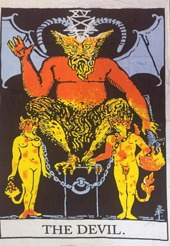 Miniatura 7 de Indian Consigners - Tapiz de cartas de tarot coloridas, pósteres pequeños de algodón, Europa medieval (100 CM x 75 CM) (Muerte)