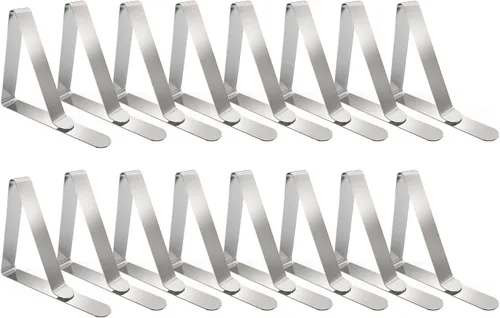 TriPole - 16 clips para mantel grandes, abrazaderas para mesa de pícnic, abrazaderas de mantel de acero inoxidable para exteriores, hogar, cocina,
