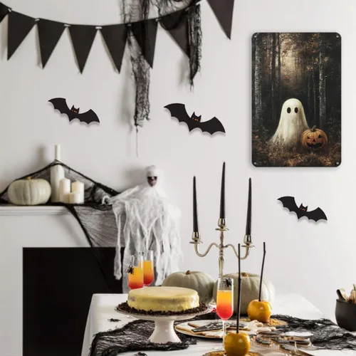 Miniatura 5 de Decoración de pared de fantasma de Halloween, decoración de fiesta de Halloween para interiores y exteriores, decoración espeluznante para el hogar